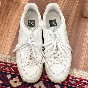 Veja Off-White Lace-Up Sneakers
